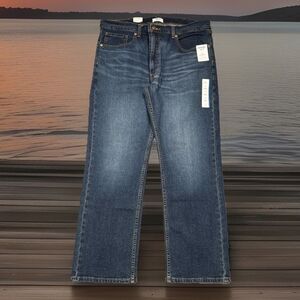 Denizen 285 Relaxed Fit Straight Jeans Mens 38x30 Measures 38x29.5 Blue Stretch